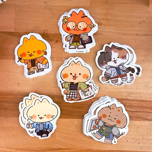 Artist majors as Cats - Stickers