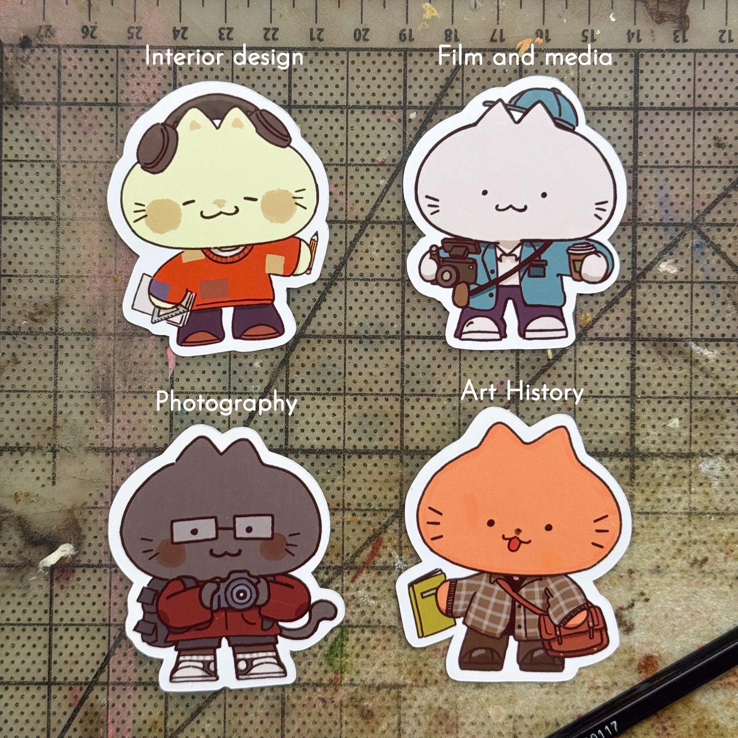 College majors as Cats - Stickers (V2)