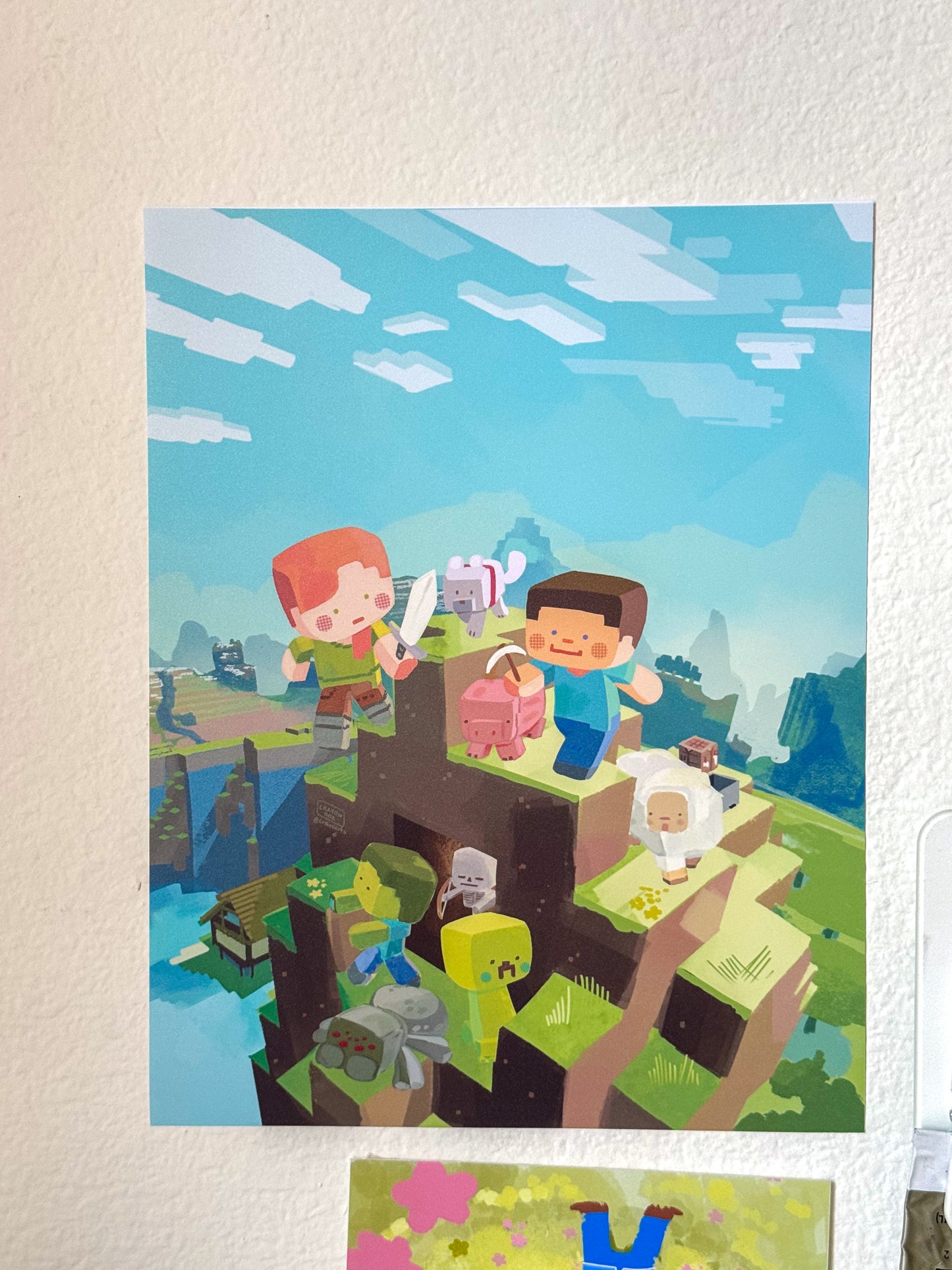 Minecraft chibi poster print