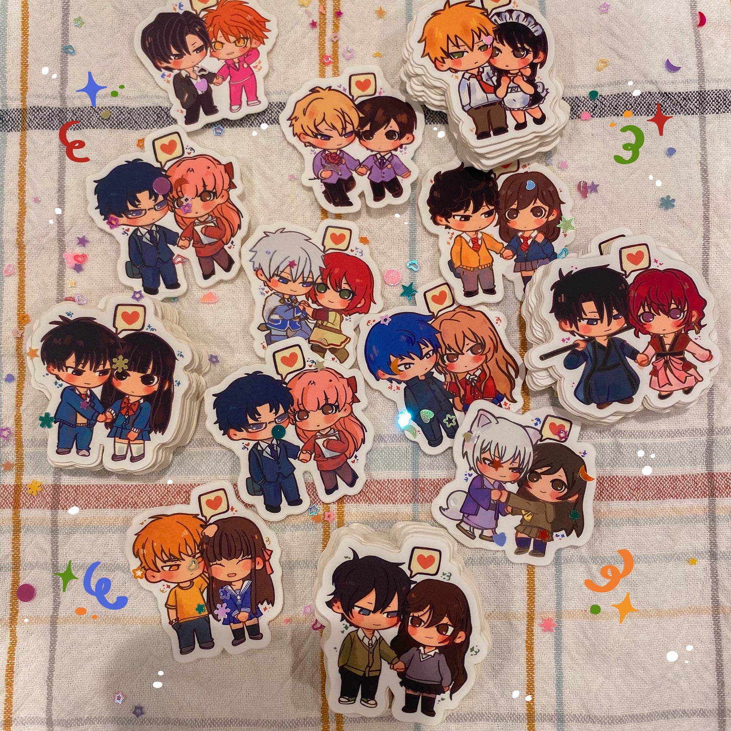 Shojo Chibi Couple Soft Matte Stickers!