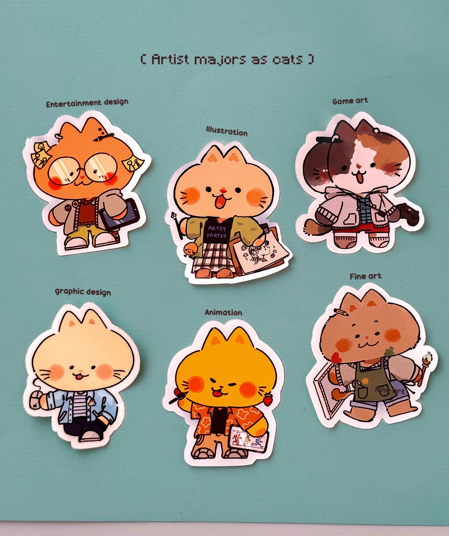 Artist majors as Cats - Stickers