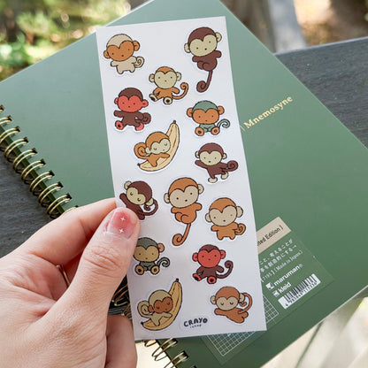 Monkey Clear Sticker sheet