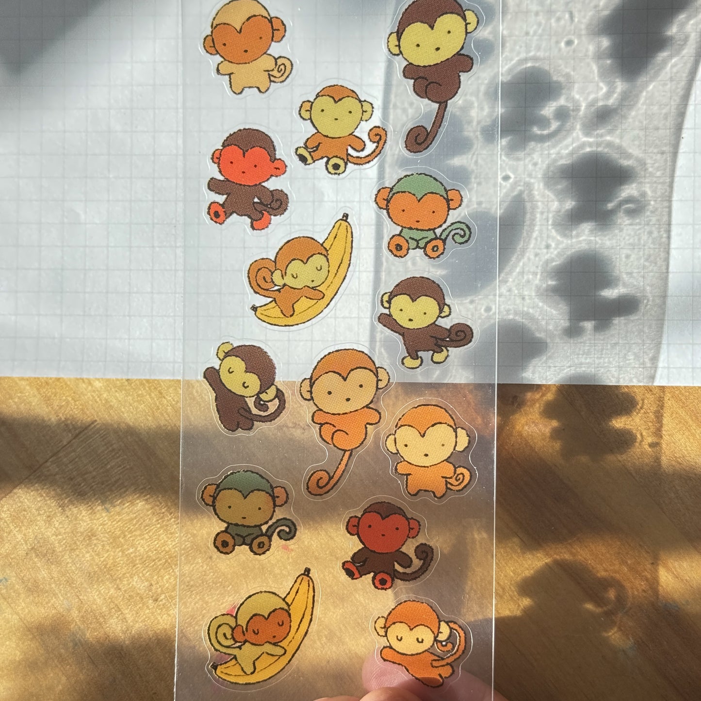 Monkey Clear Sticker sheet