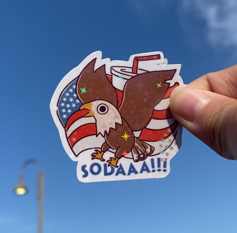 SODAAAA 🦅🥤eagle holo glossy sticker