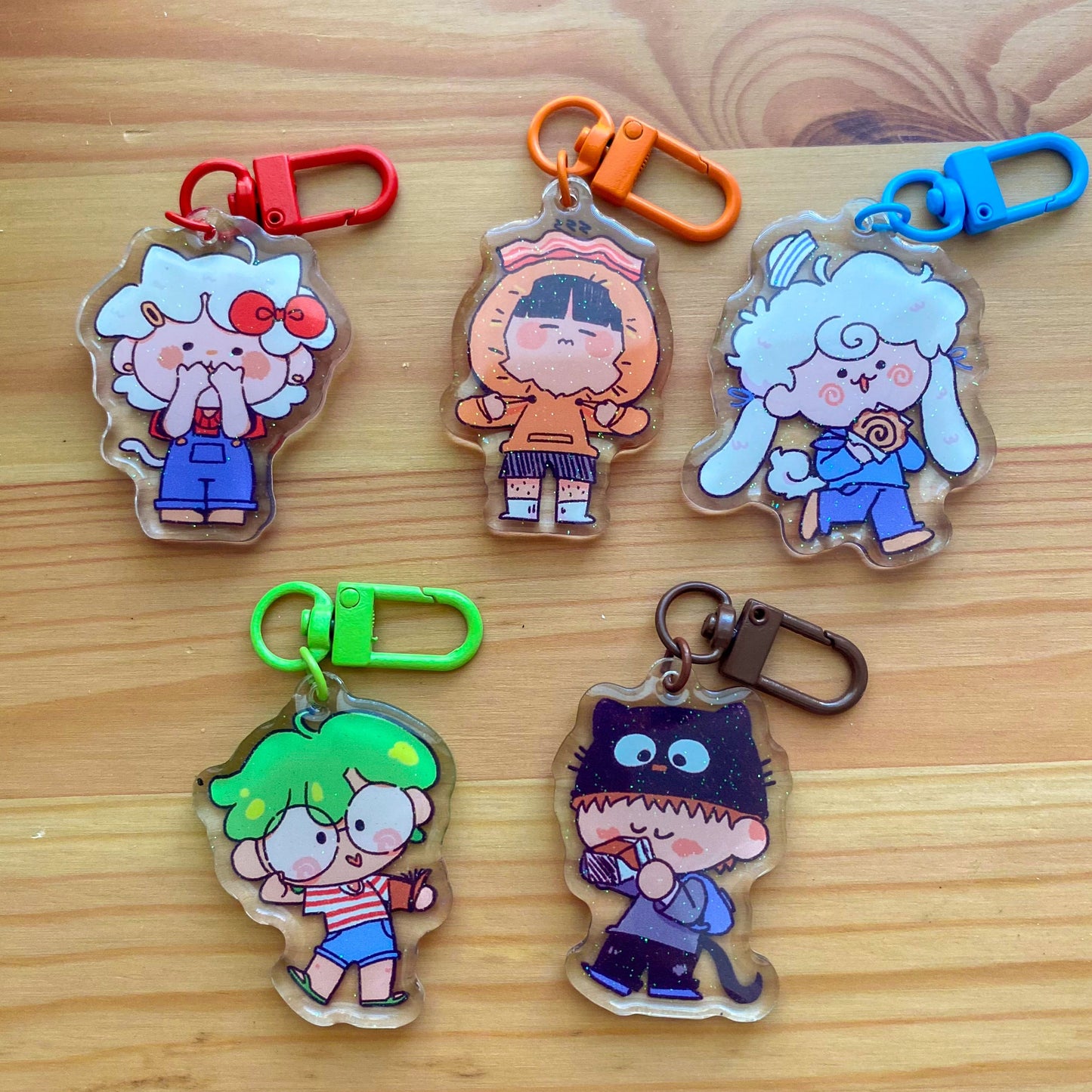 Kitty & friends doodle Keychains