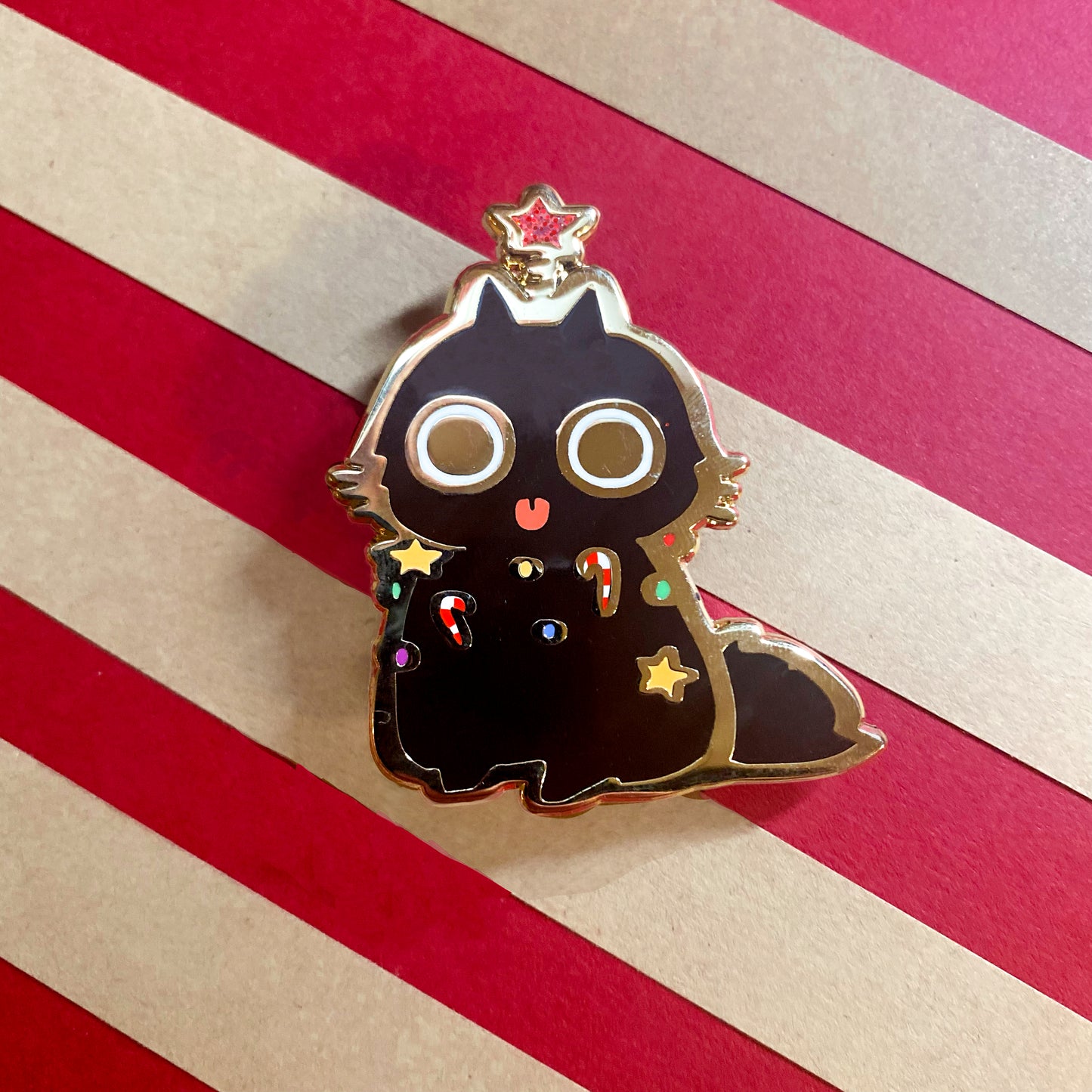 Christmas Tree Cat Enamel Pin