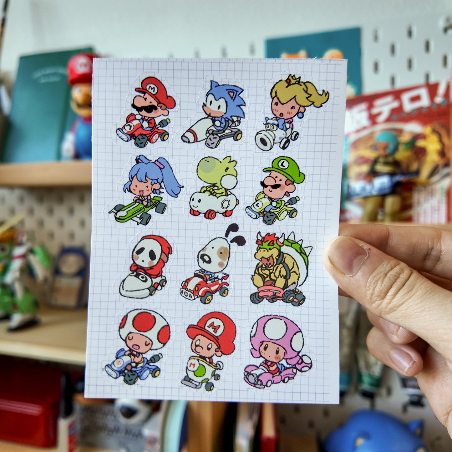 Kart racer sticker sheet