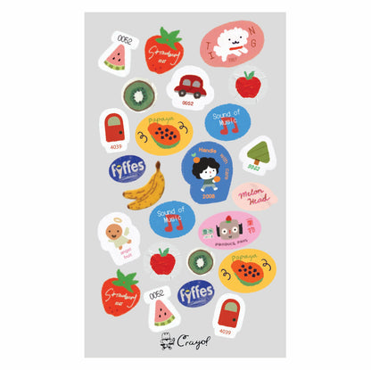 Fruit Sticker Collage Sheet