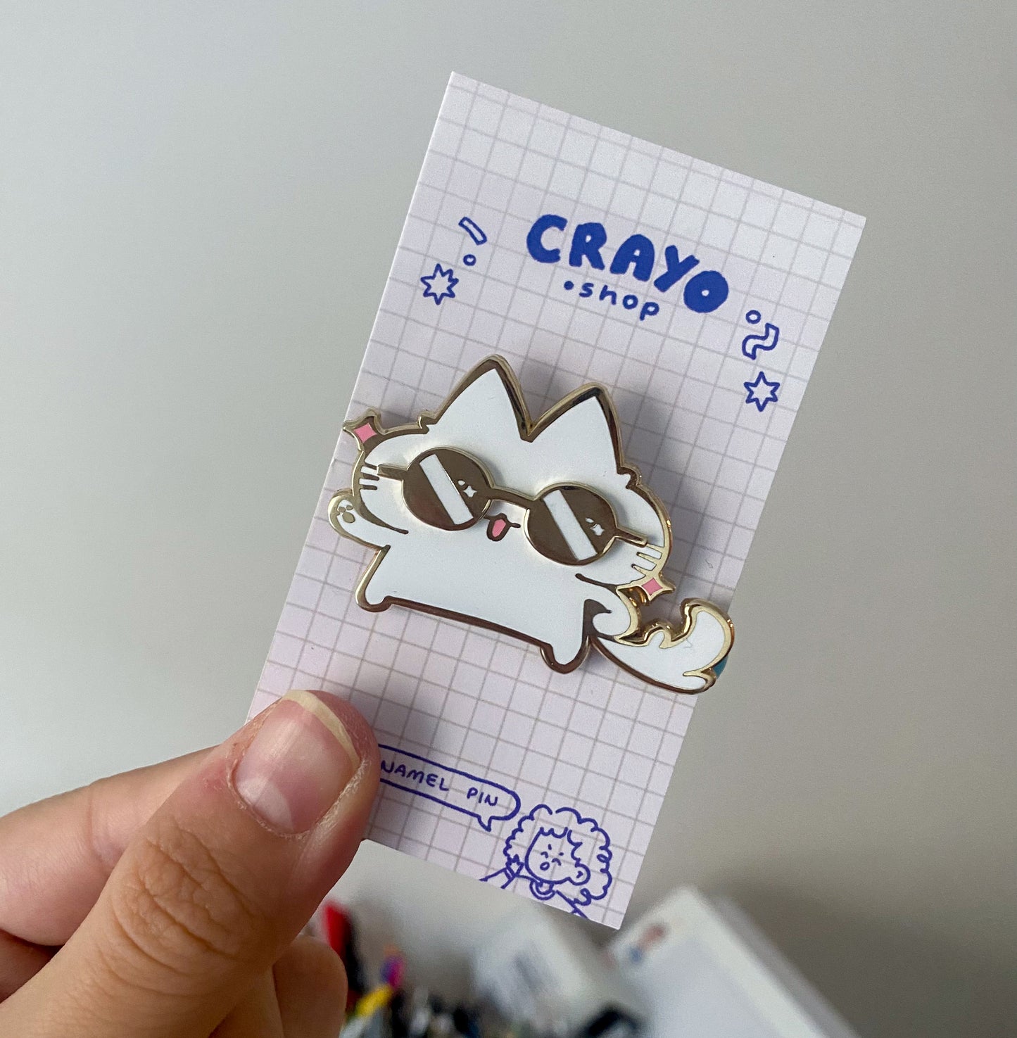 Silly little Gojo Cat- Enamel Pin