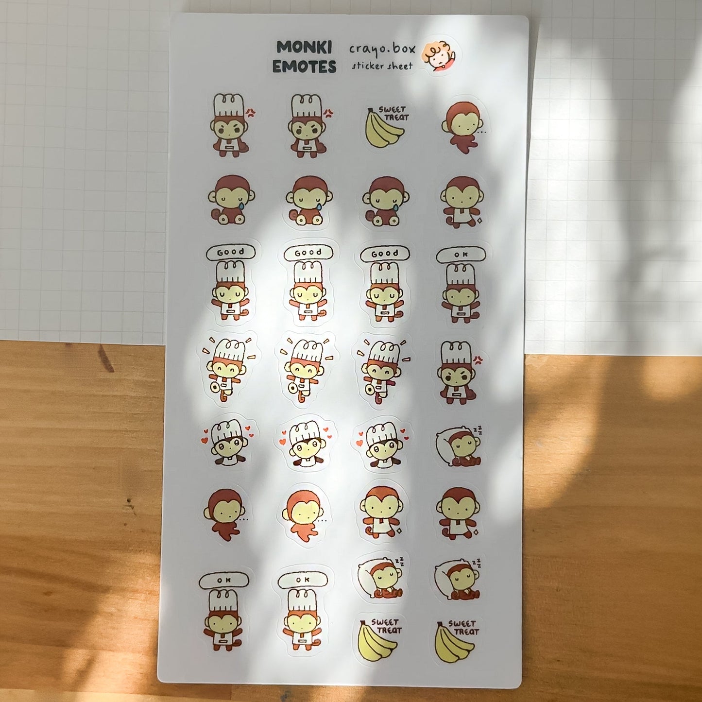 Monke Emote - Clear Sticker Sheet