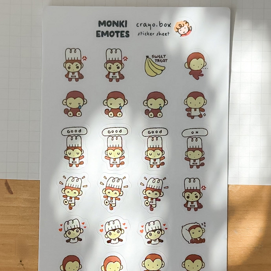 Monke Emote - Clear Sticker Sheet
