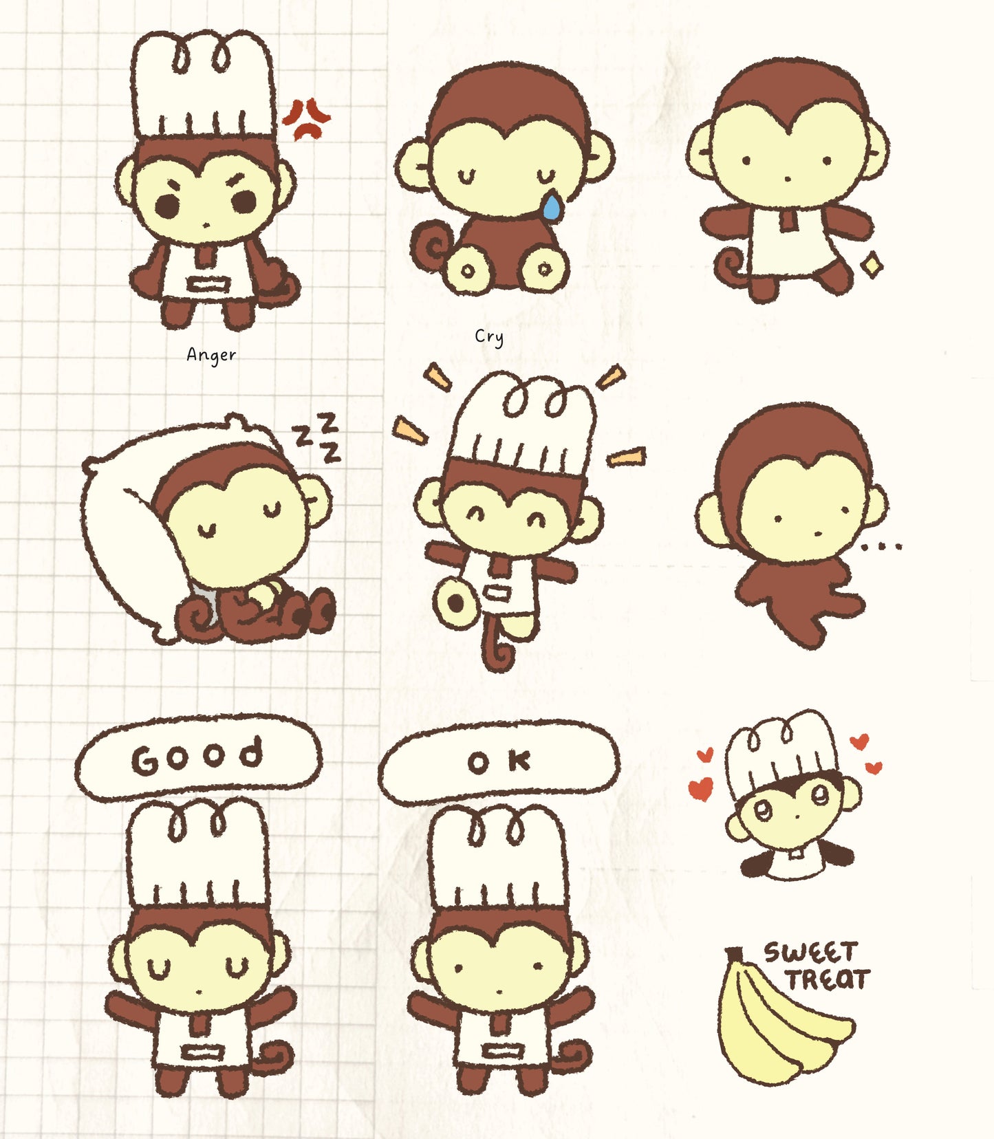 Monke Emote - Clear Sticker Sheet
