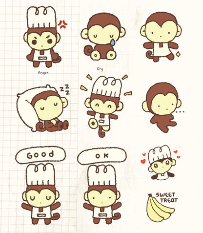 Monke Emote - Clear Sticker Sheet